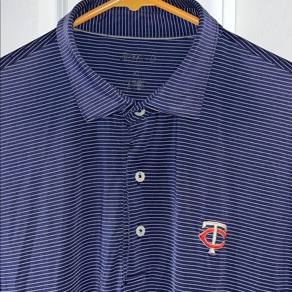 Johnnie-O Minnesota Twins Blue Pinstripe Poly/Spandex baseball Polo Golf Shirt